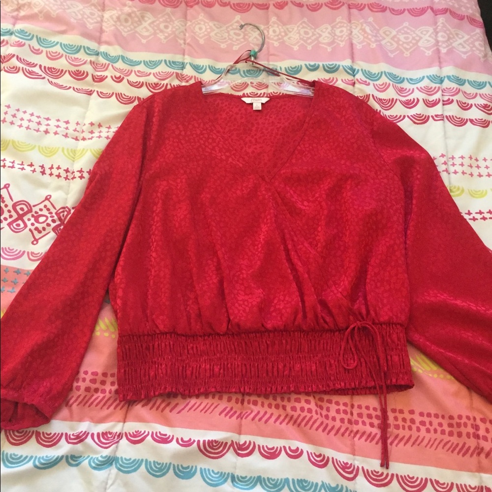 Candie's Red Leopard Print Top